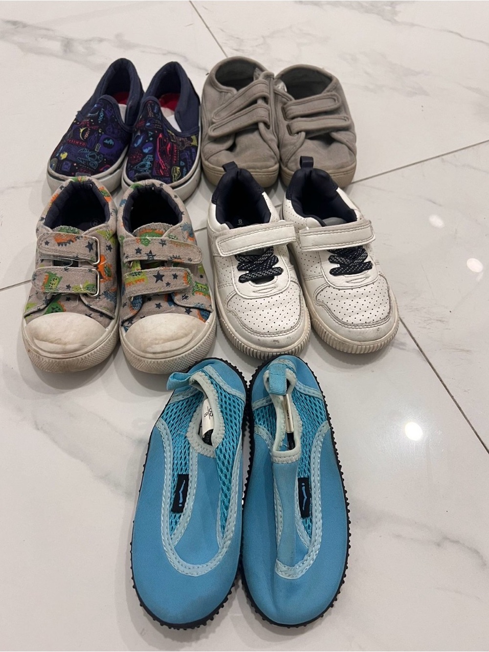 Bundle Kids Blue Water Shoes - Lightweight Aqua Slip-Ons